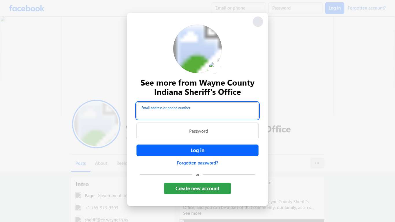 Wayne County Indiana Sheriff's Office Facebook